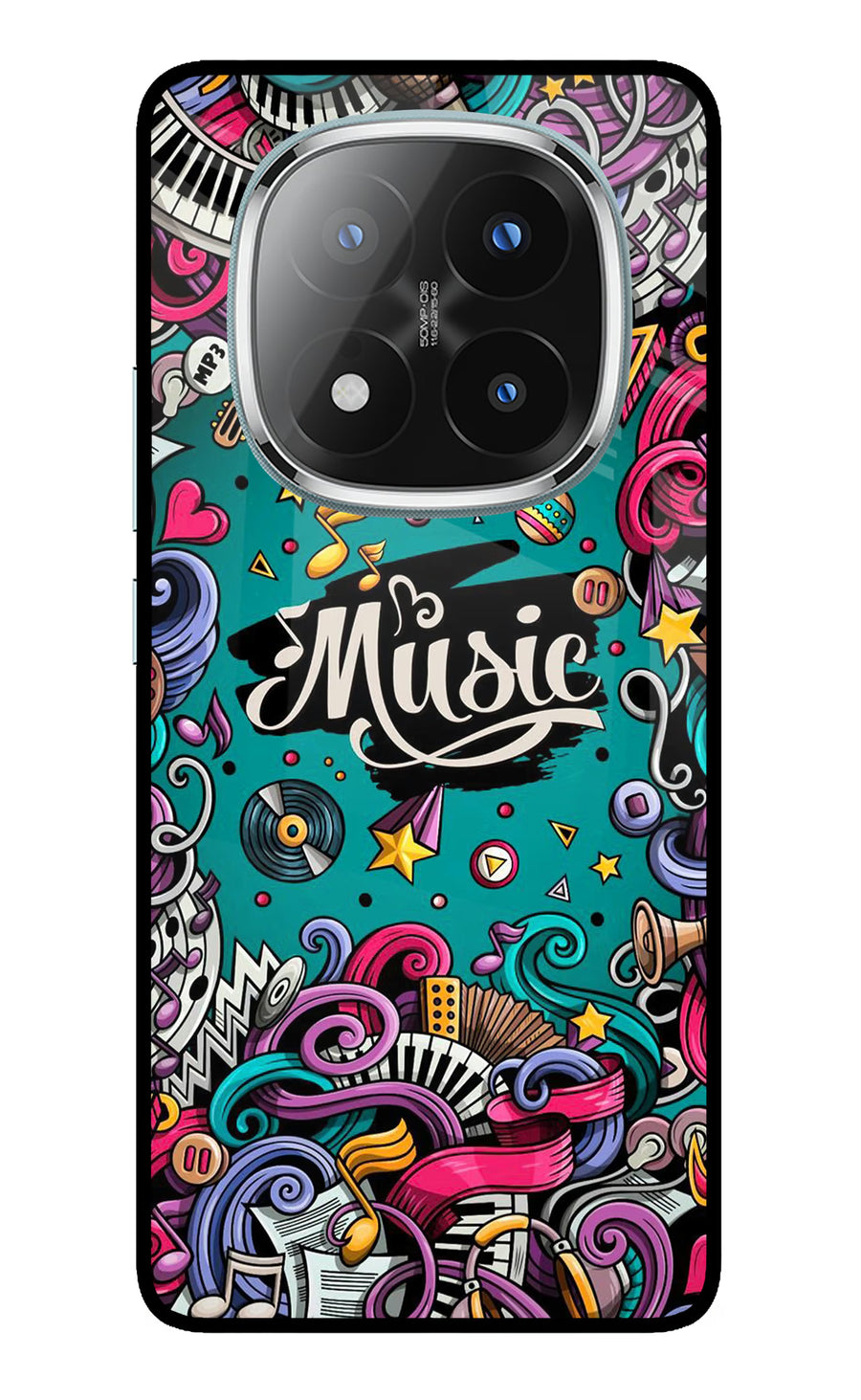Music Graffiti Redmi Note 14 Pro Plus 5G Back Cover, Metal case
