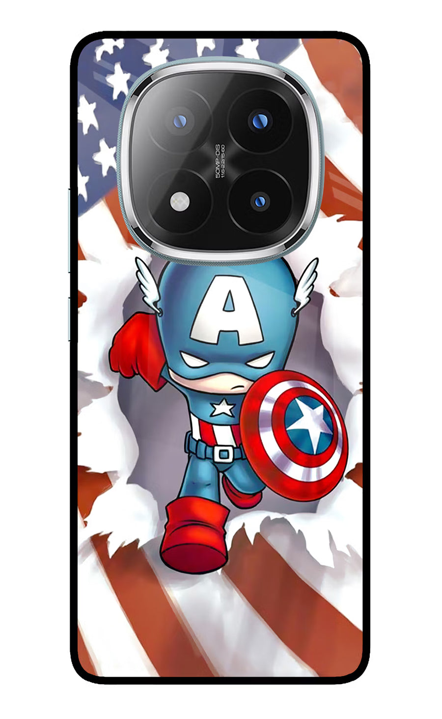 Captain America Redmi Note 14 Pro Plus 5G Back Cover, Metal case