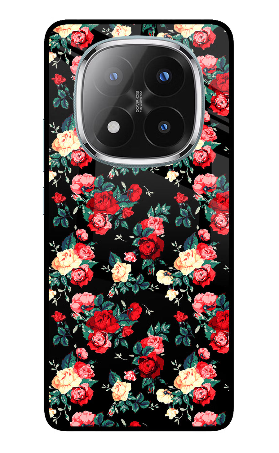 Rose Pattern Redmi Note 14 Pro Plus 5G Back Cover, Metal case