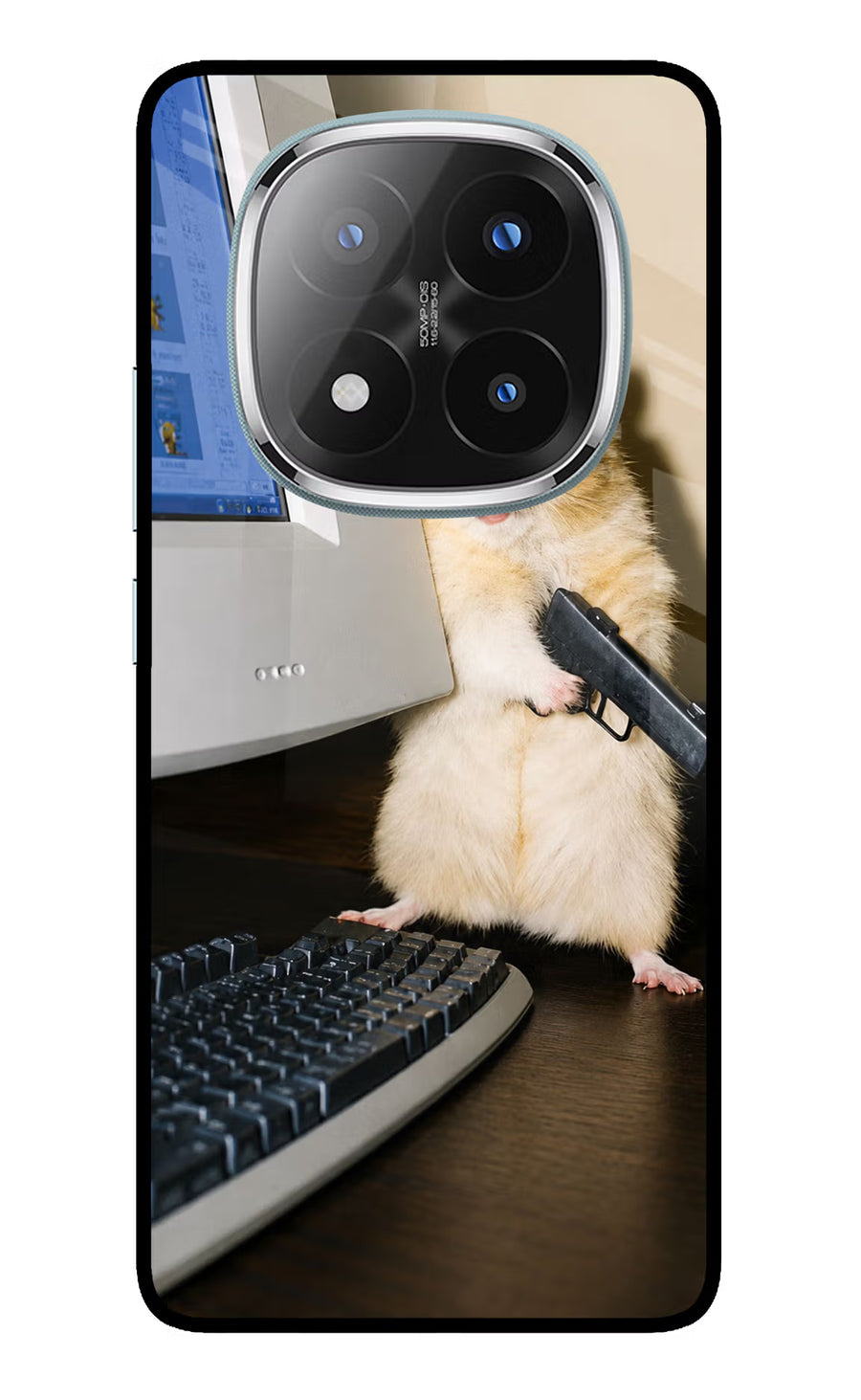 Hacker Hamster Redmi Note 14 Pro Plus 5G Back Cover, Metal case