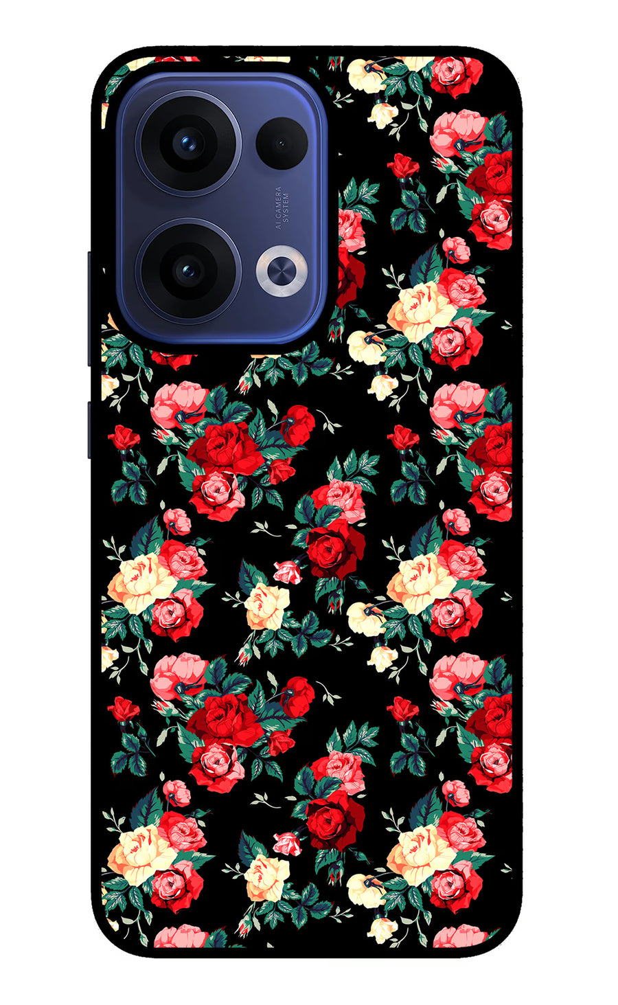 Rose Pattern Oppo Reno13 5G Back Cover, Metal case