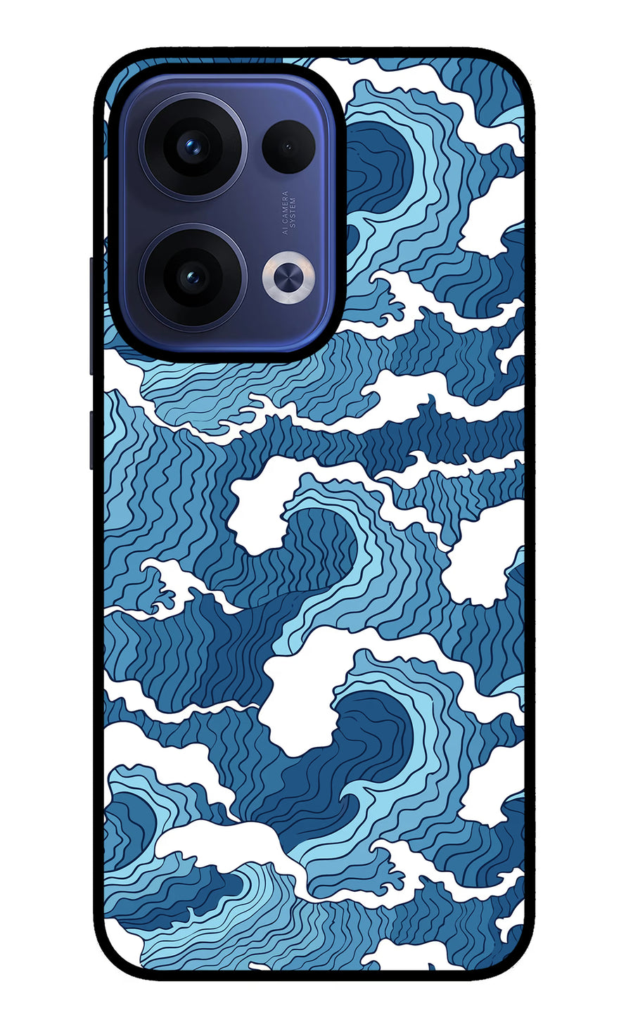 Blue Waves Oppo Reno13 5G Back Cover, Metal case
