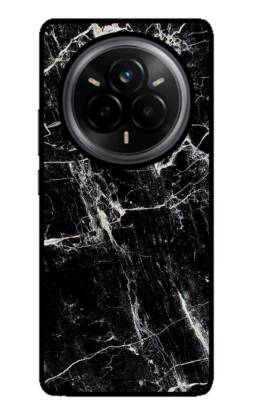 Black Marble Texture Realme 14 Pro 5G Back Cover, Metal case