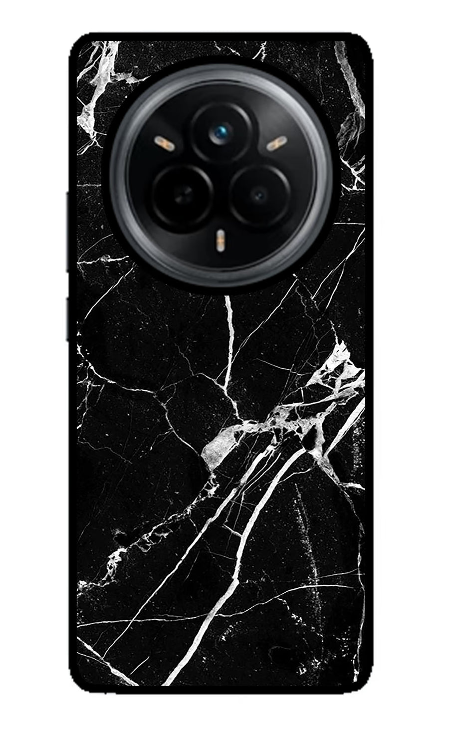 Black Marble Pattern Realme 14 Pro 5G Back Cover, Metal case