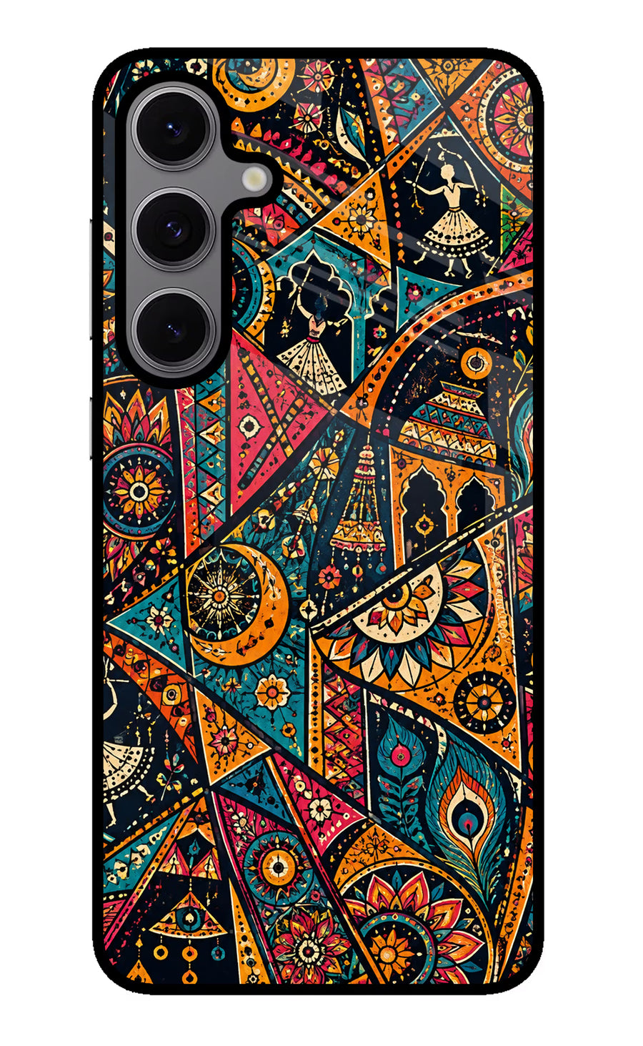 Folk Print Samsung S24 FE 5G Back Cover, Metal case