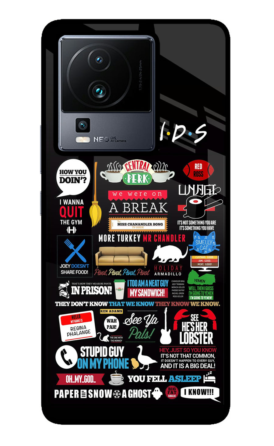 FRIENDS iQOO Neo 7 Back Cover, Metal case