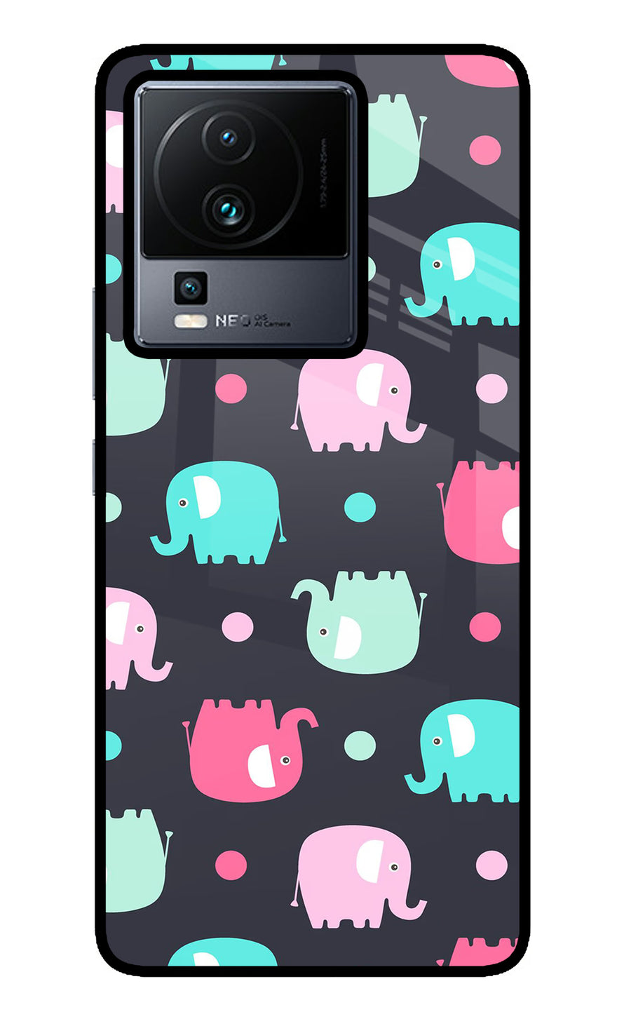 Elephants iQOO Neo 7 Back Cover, Metal case