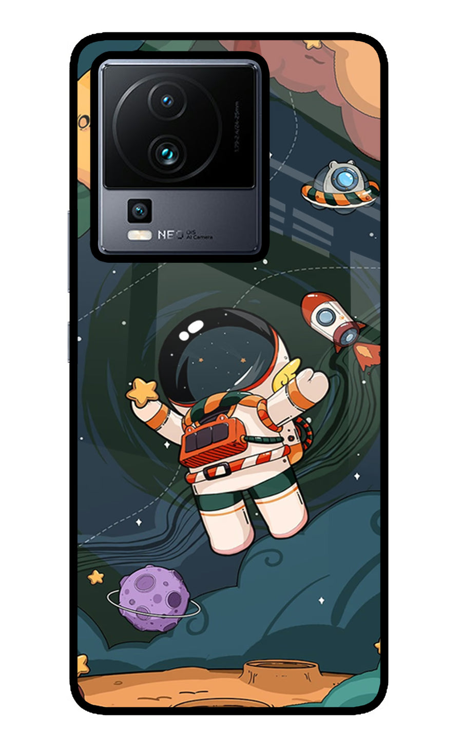 Cartoon Astronaut iQOO Neo 7 Back Cover, Metal case