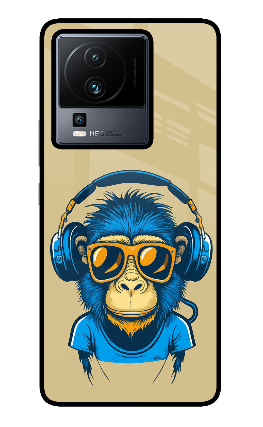 Monkey Headphone iQOO Neo 7 Back Cover, Metal case