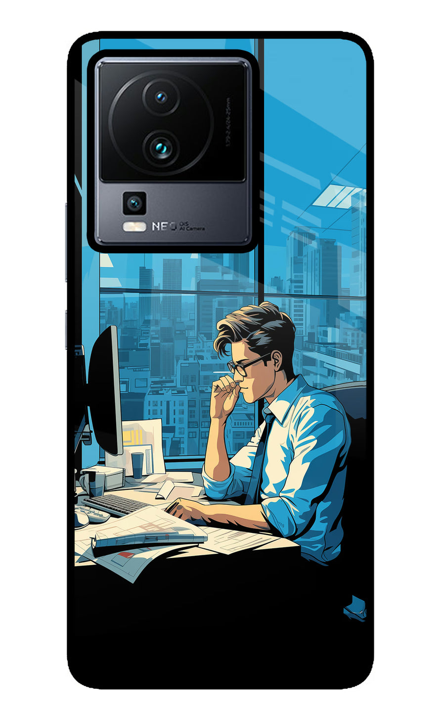 Focused Hustler (AI Generated) iQOO Neo 7 Back Cover, Metal case