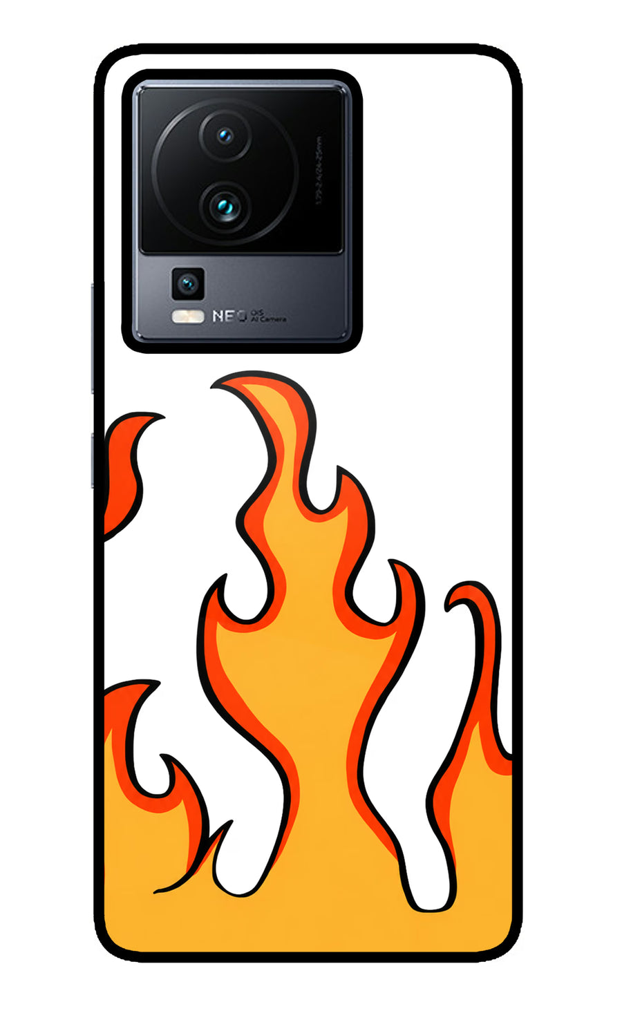 Fired Up – White iQOO Neo 7 Back Cover, Metal case