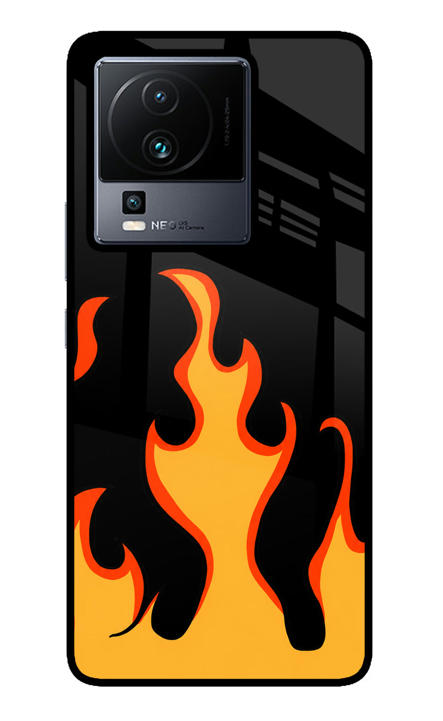 Fired Up – Black iQOO Neo 7 Back Cover, Metal case