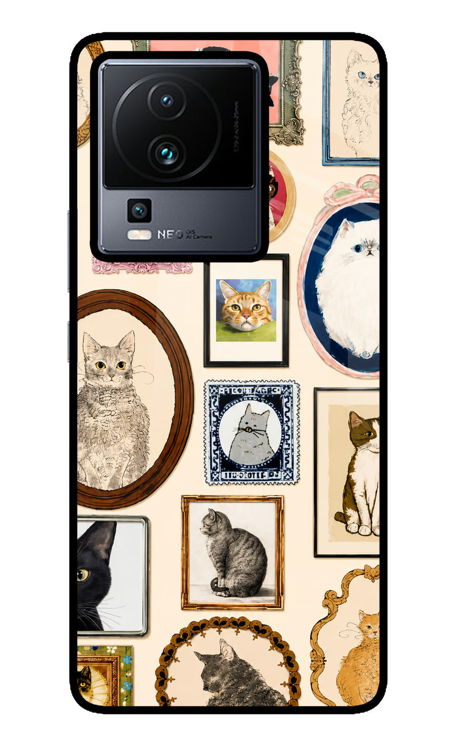 Mirror Cats iQOO Neo 7 Back Cover, Metal case
