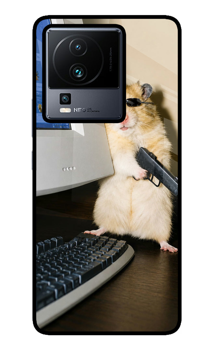 Hacker Hamster iQOO Neo 7 Back Cover, Metal case