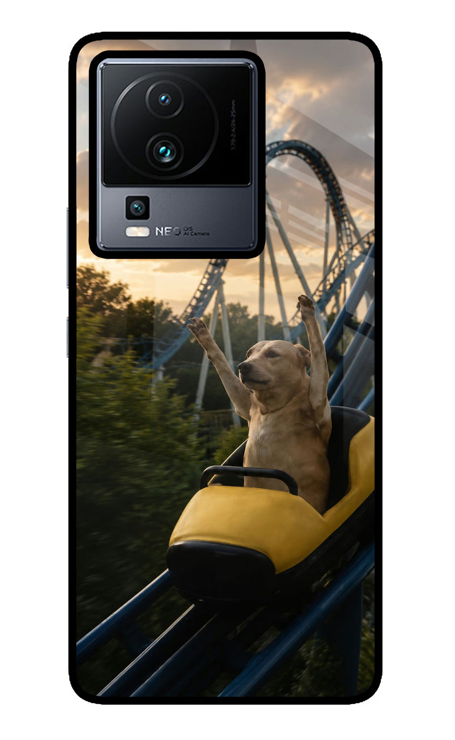 Rollercoaster Dog iQOO Neo 7 Back Cover, Metal case