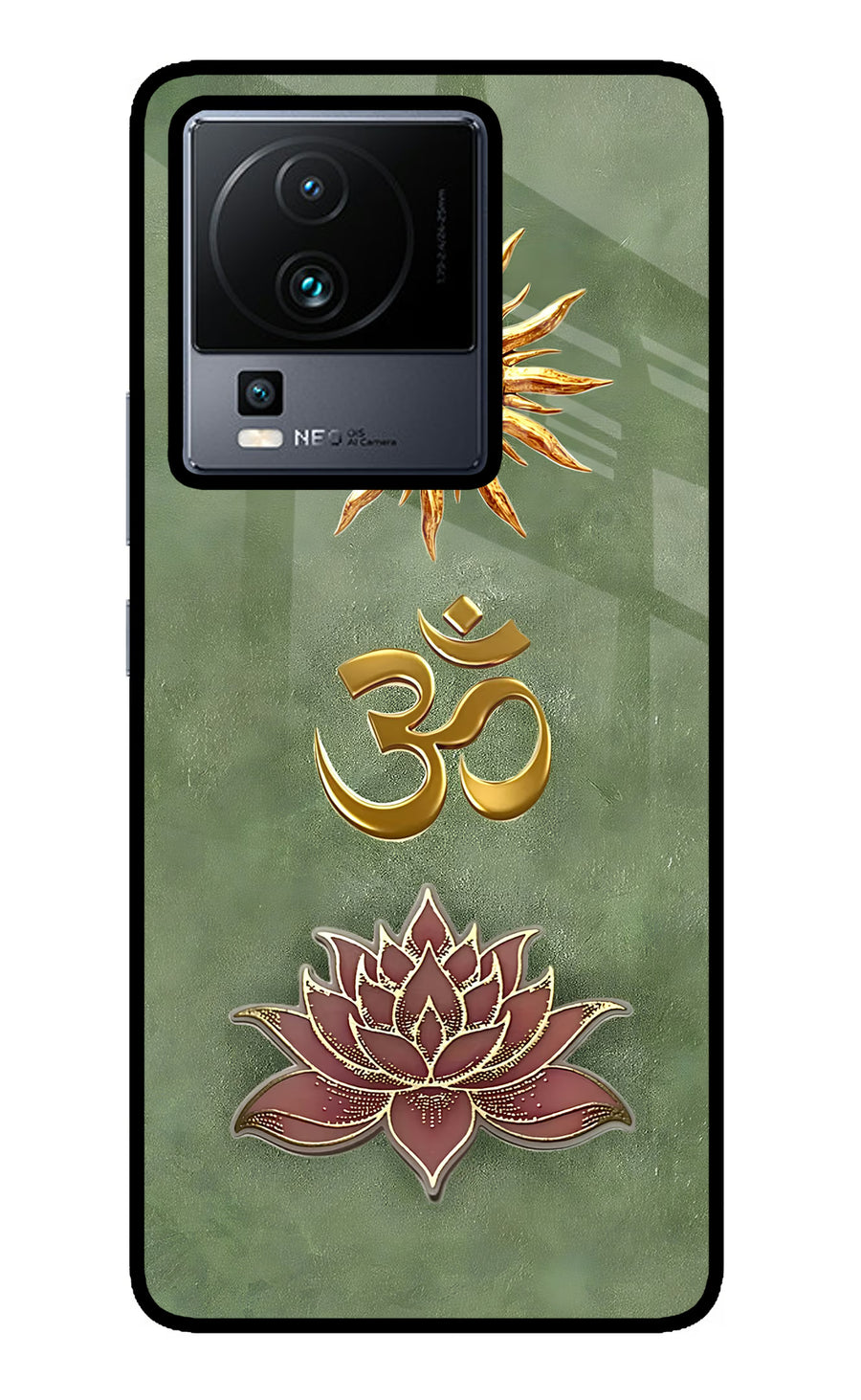 Om & Lotus iQOO Neo 7 Back Cover, Metal case