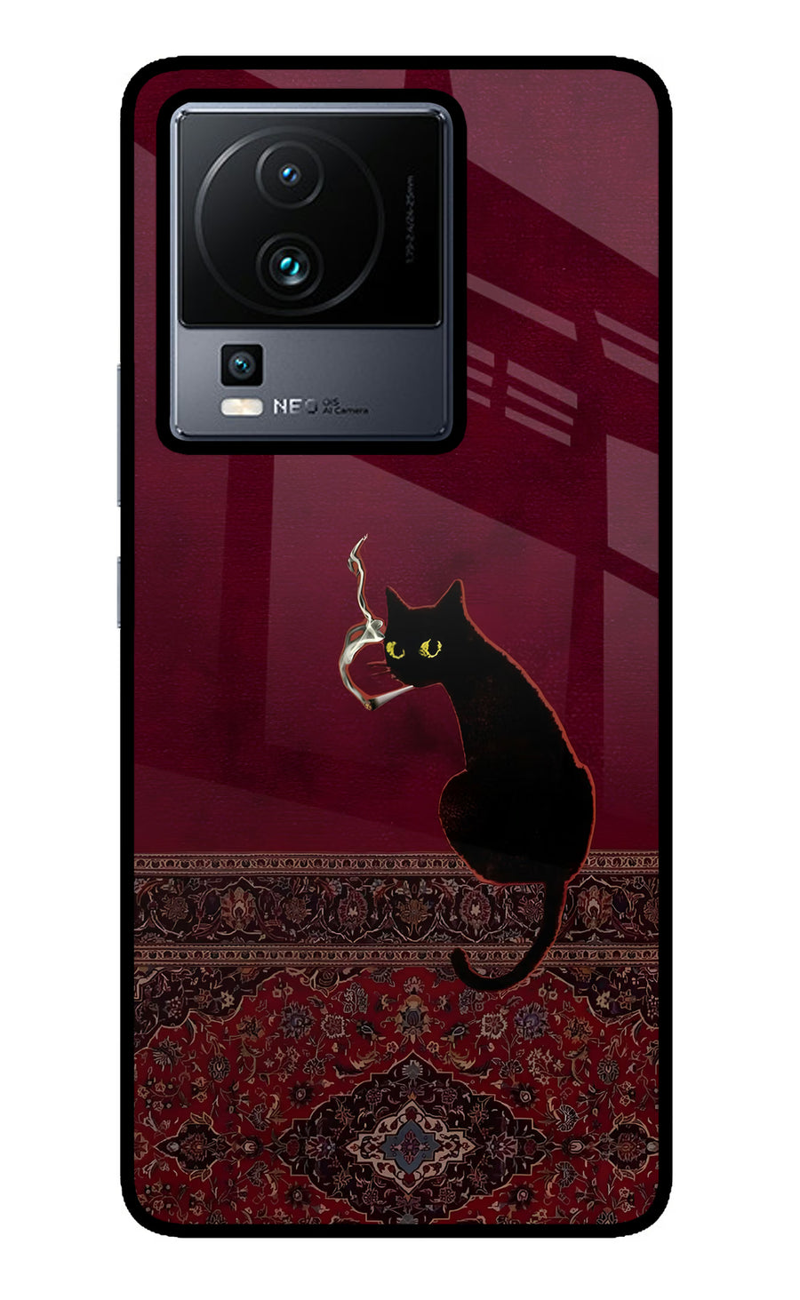 Midnight Cat iQOO Neo 7 Back Cover, Metal case