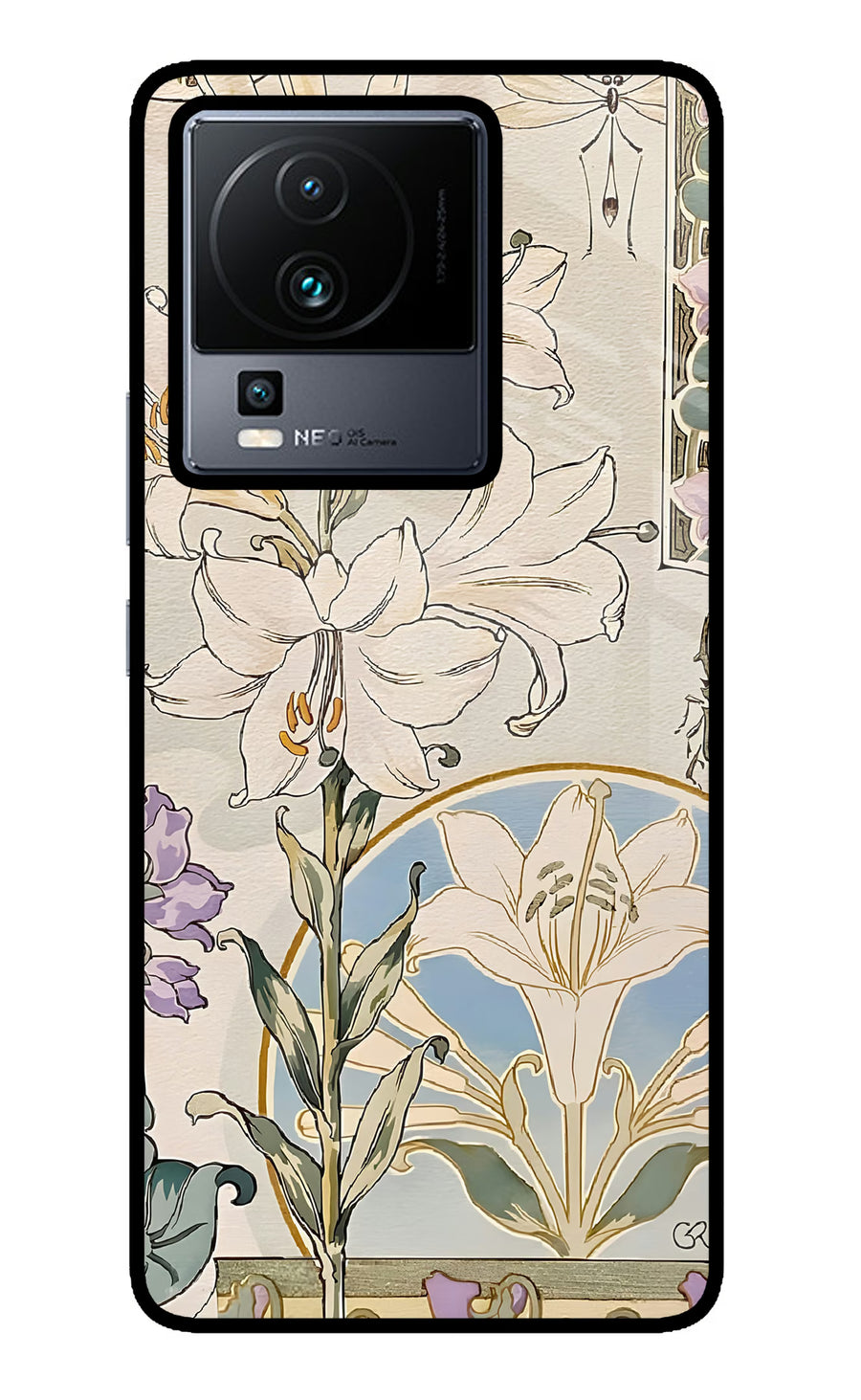 White Lily iQOO Neo 7 Back Cover, Metal case