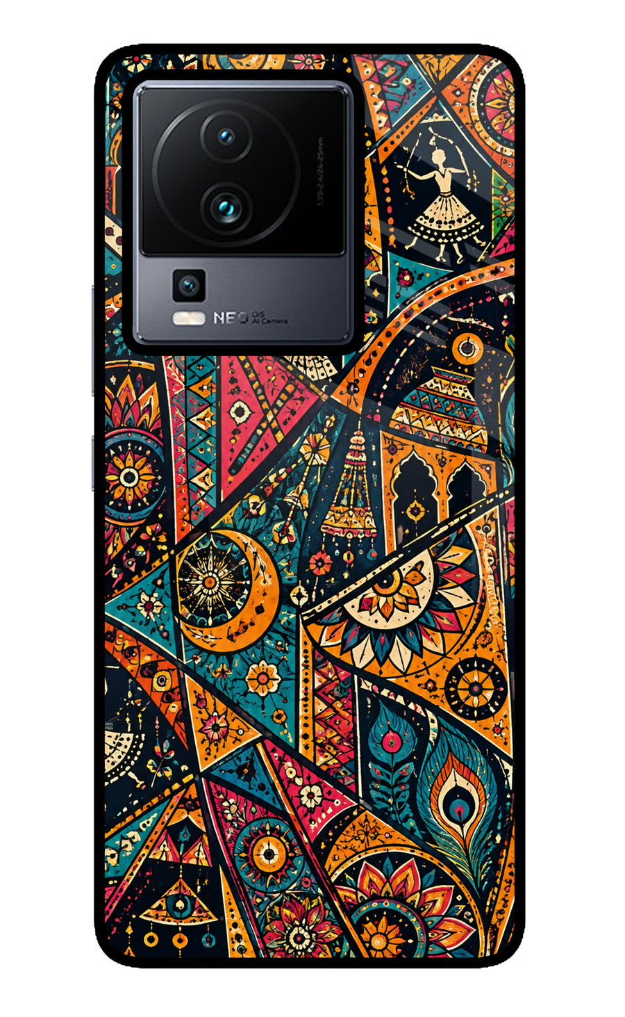 Folk Print iQOO Neo 7 Back Cover, Metal case