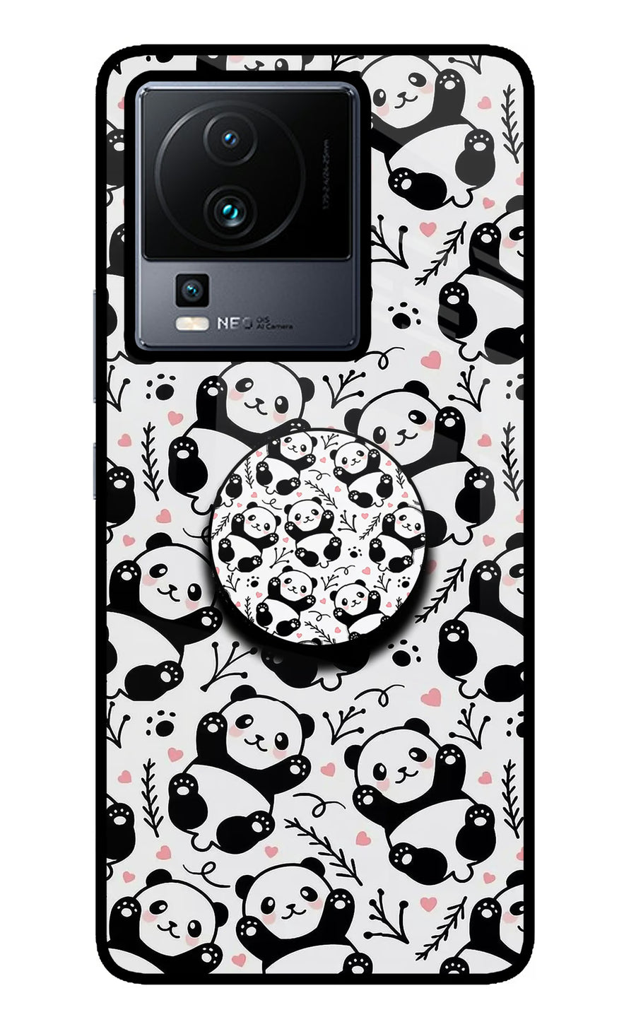 Cute Panda iQOO Neo 7 Pop Case, Metal case