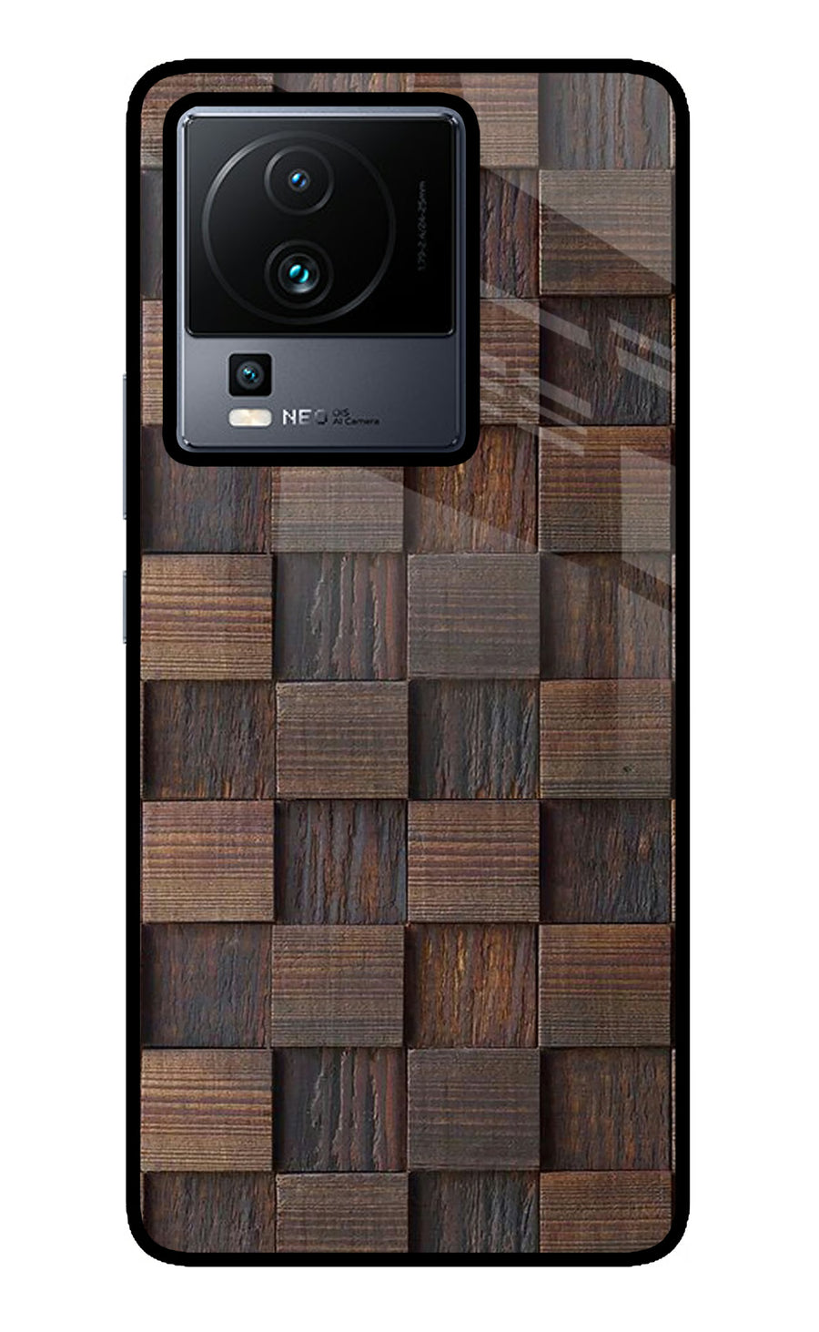 Wooden Cube Design iQOO Neo 7 Pro Back Cover, Metal case