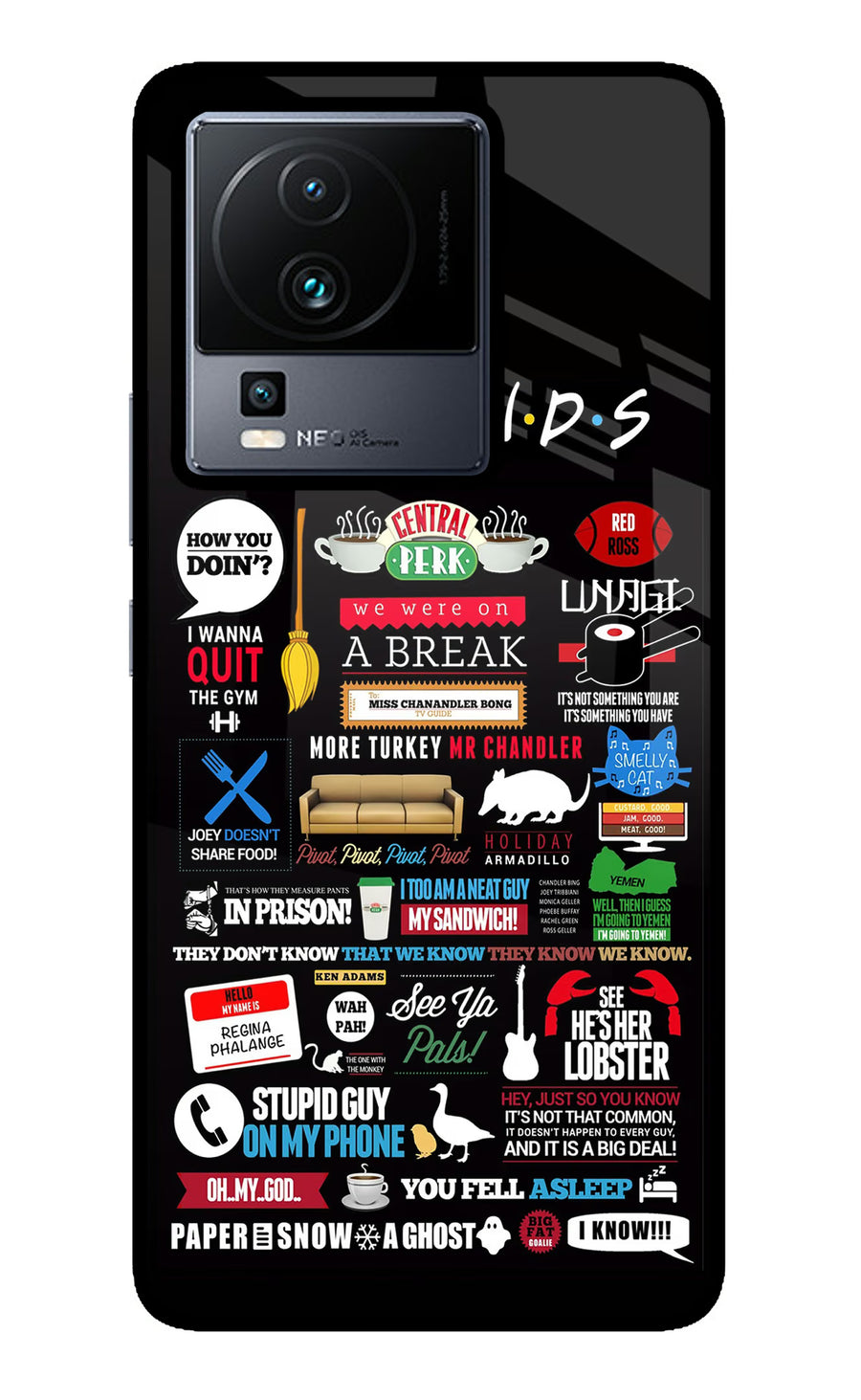 FRIENDS iQOO Neo 7 Pro Back Cover, Metal case
