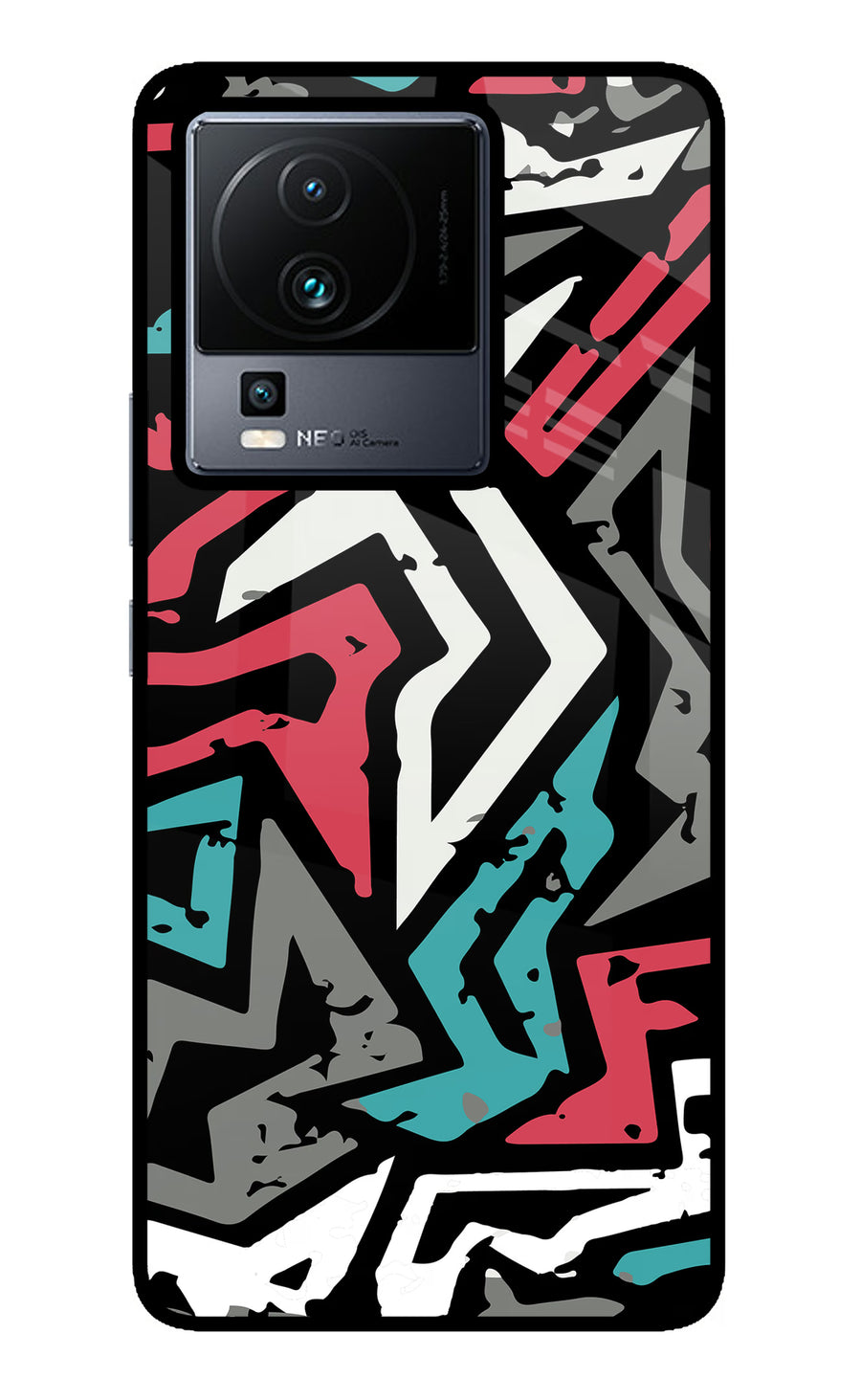 Geometric Graffiti iQOO Neo 7 Pro Back Cover, Metal case
