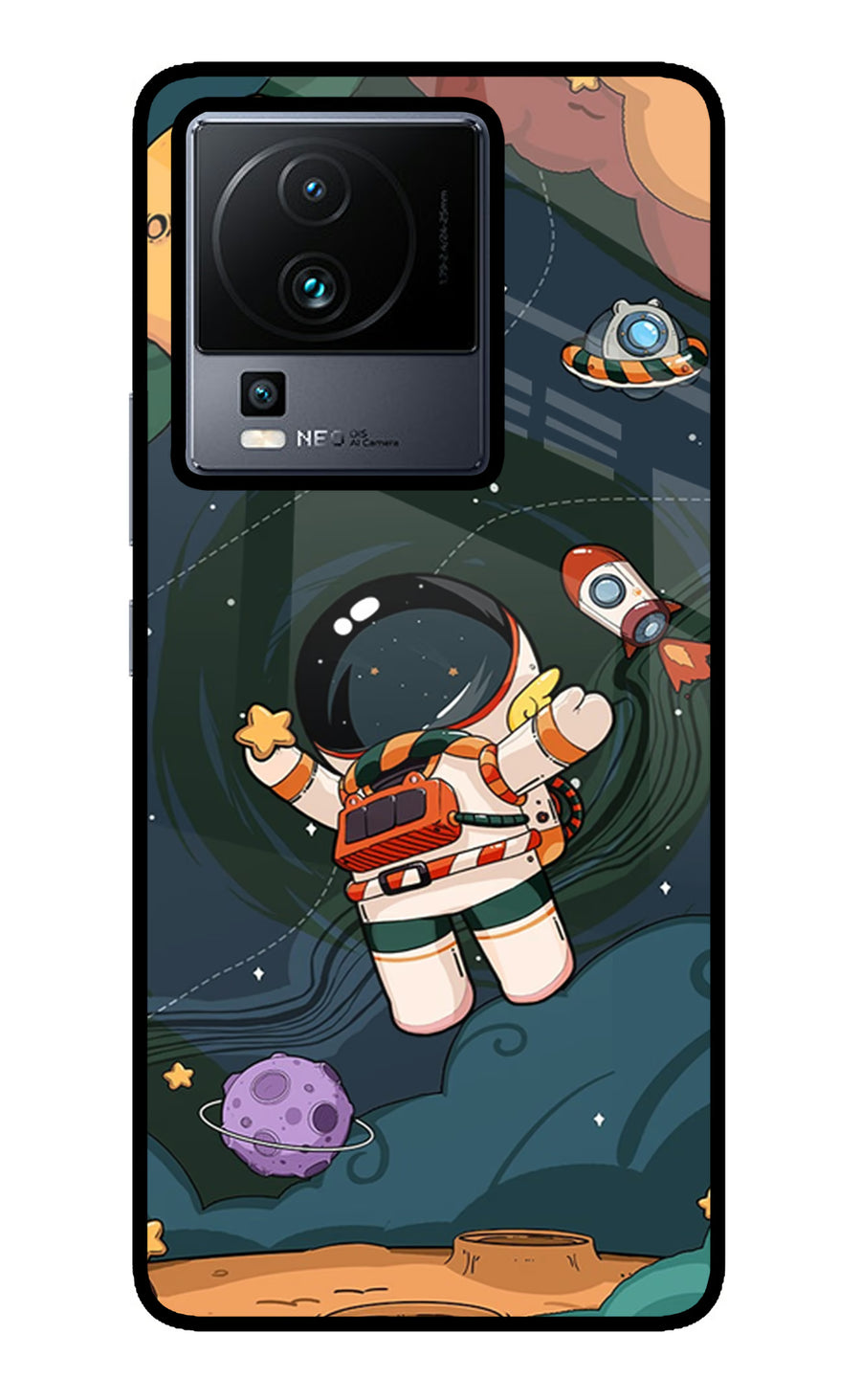 Cartoon Astronaut iQOO Neo 7 Pro Back Cover, Metal case