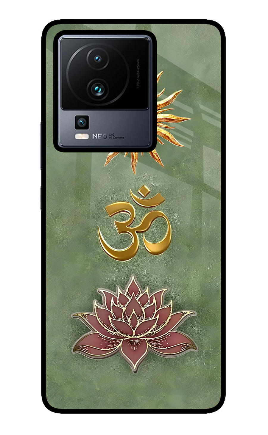 Om & Lotus iQOO Neo 7 Pro Back Cover, Metal case