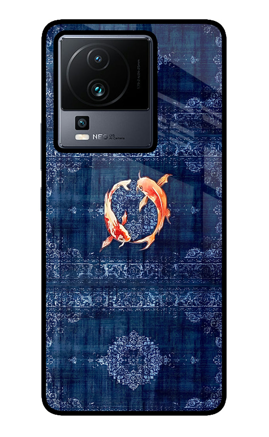 Koi Blue iQOO Neo 7 Pro Back Cover, Metal case