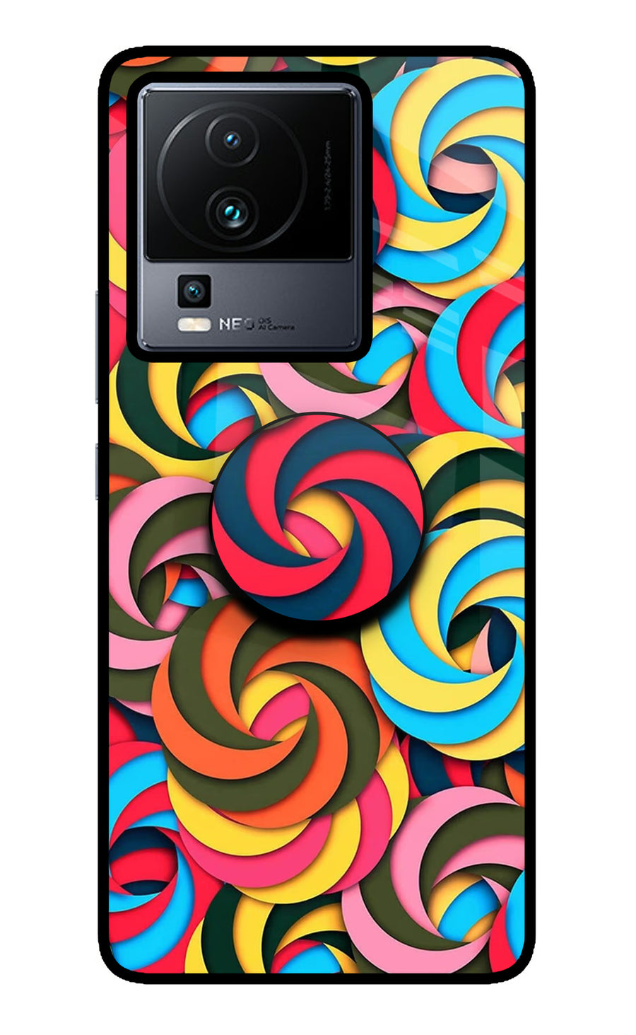 Spiral Pattern iQOO Neo 7 Pro Pop Case, Metal case
