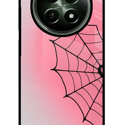 Pink Web Realme 12x 5G Metal Case Back Cover by Casekaro