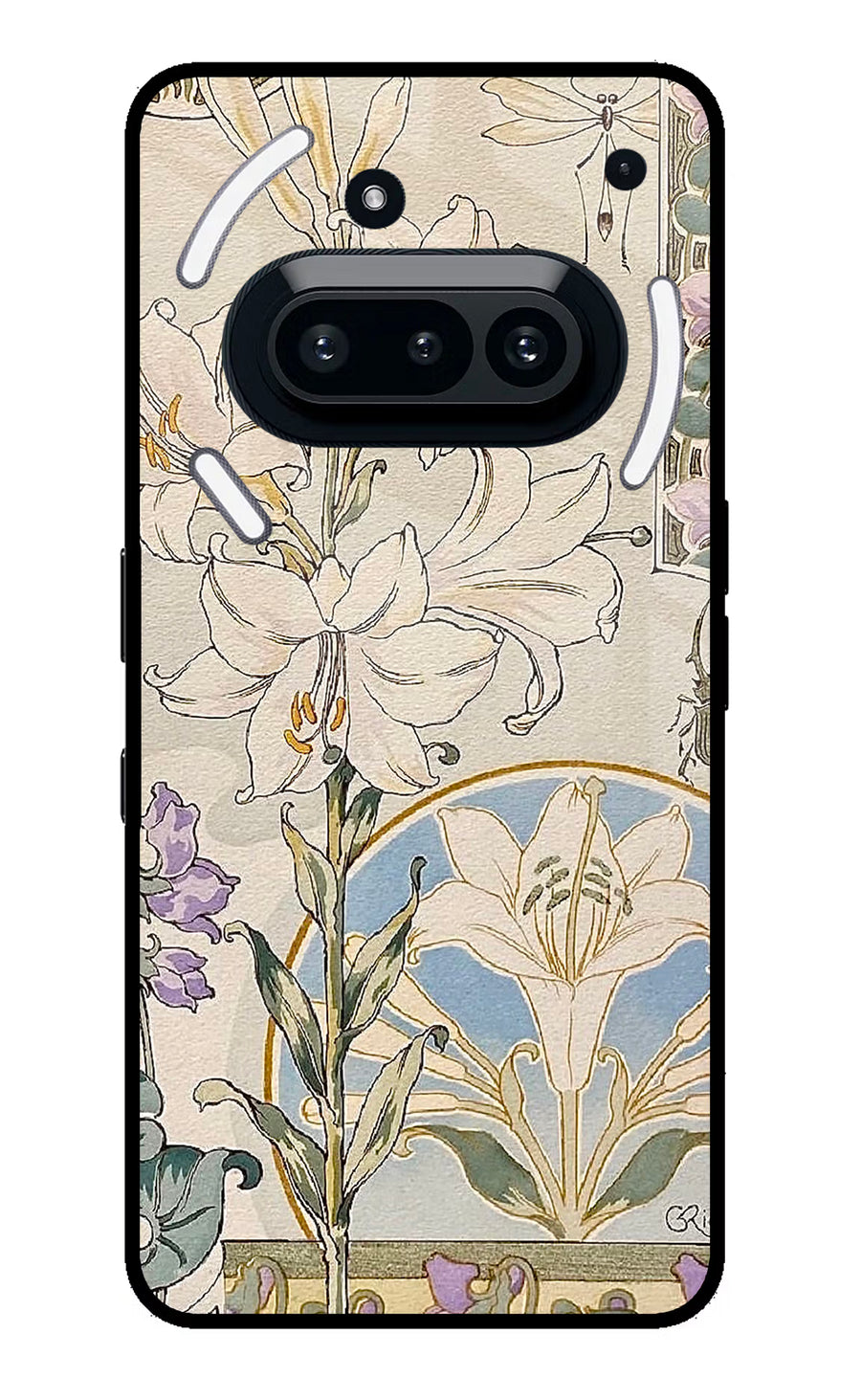White Lily Nothing Phone 3A Back Cover, Metal case