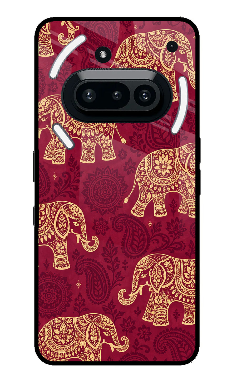 Maroon Elephant Nothing Phone 3A Back Cover, Metal case