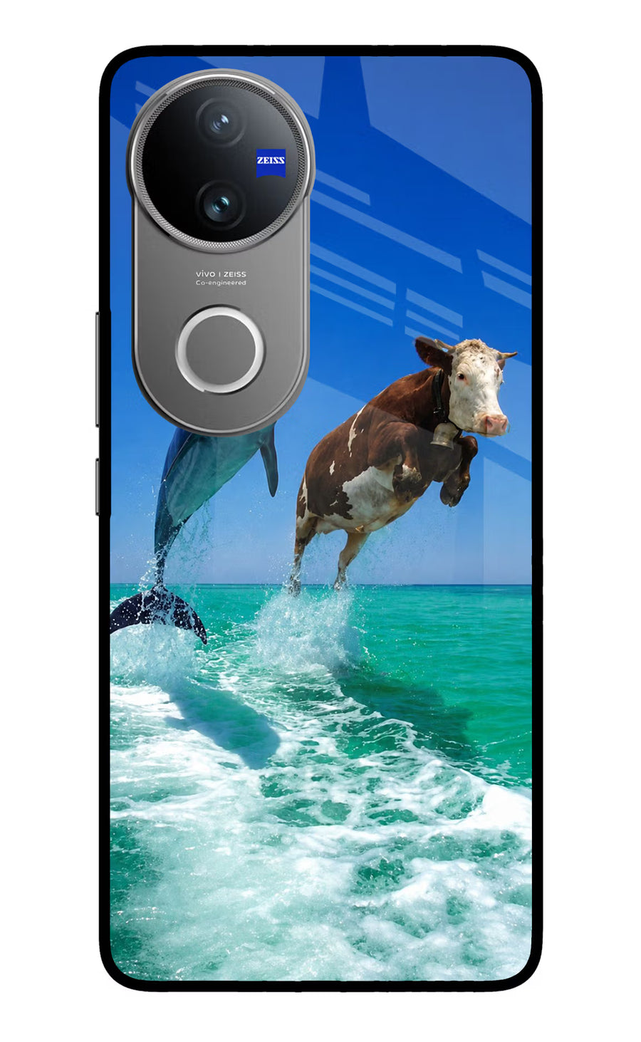 Dolphin vs Cow Vivo V50 5G Back Cover, Metal case