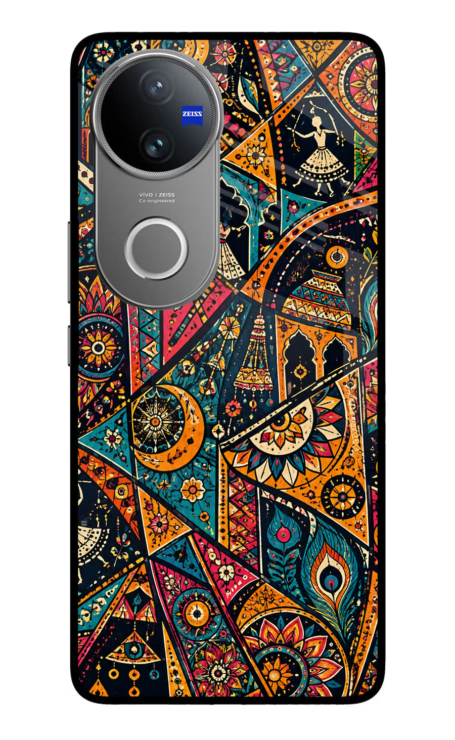 Folk Print Vivo V50 5G Back Cover, Metal case