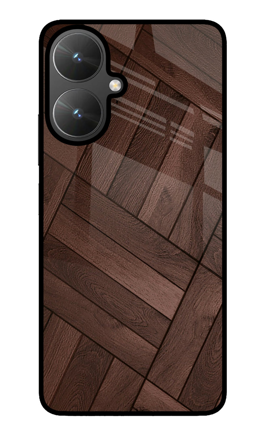 Wooden Texture Design Poco M6 5G Back Cover, Metal case