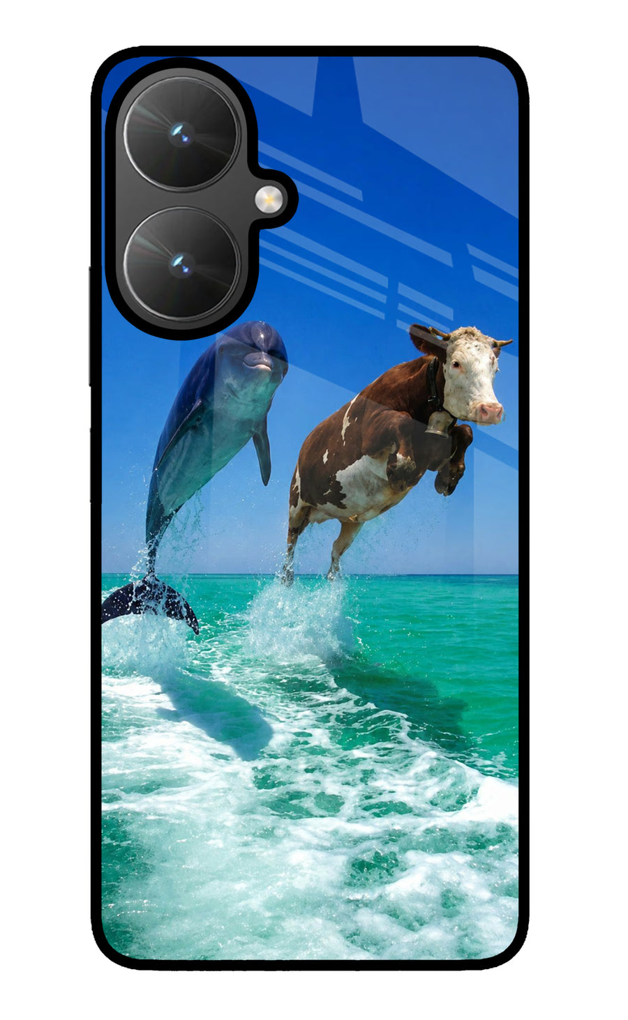 Dolphin vs Cow Poco M6 5G Back Cover, Metal case