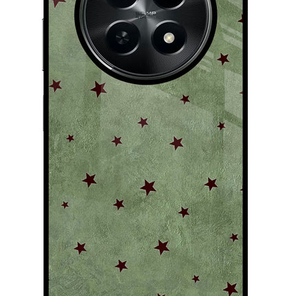 Green Stars Realme C65 5G Metal Case Back Cover by Casekaro