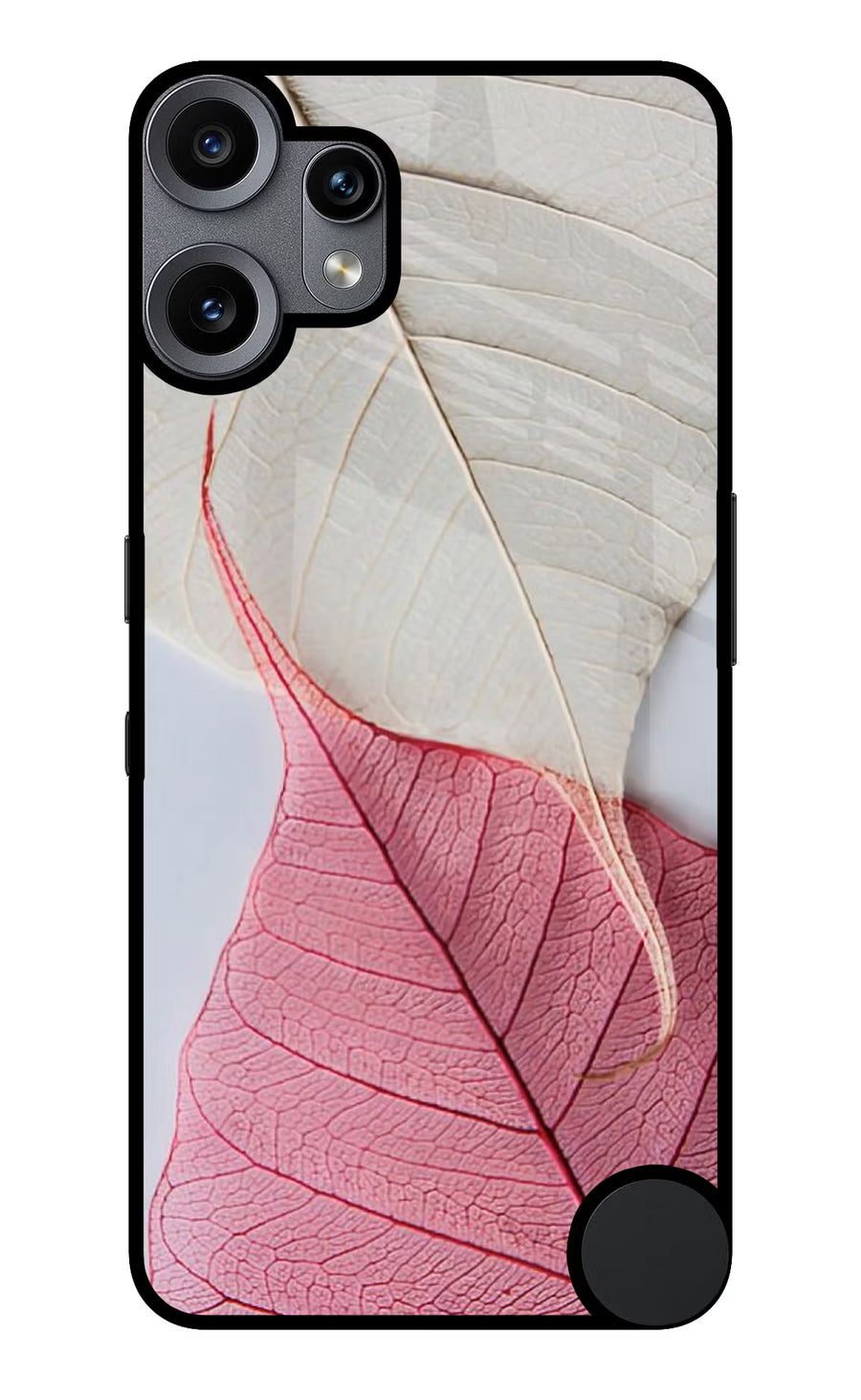 White Pink Leaf CMF by Nothing Phone 2 Pro Back Cover, Metal case
