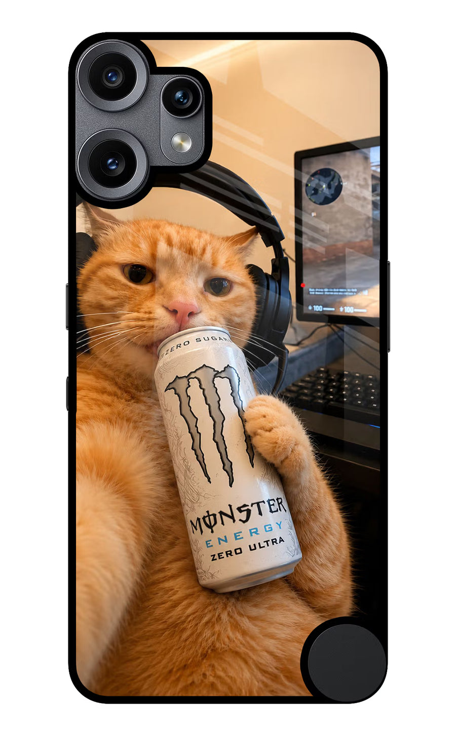Gamer Cat Energy CMF by Nothing Phone 2 Pro Back Cover, Metal case