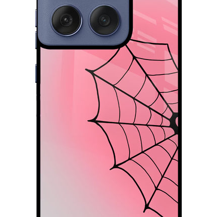 Pink Web Moto Edge 60 Fusion Metal Case Back Cover by Casekaro