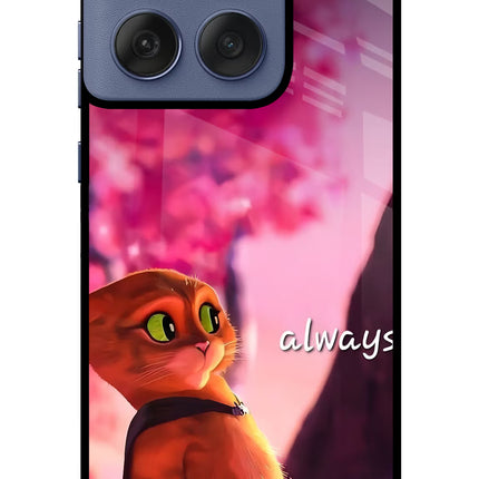 Always Cat Moto Edge 60 Fusion Metal Case Back Cover by Casekaro