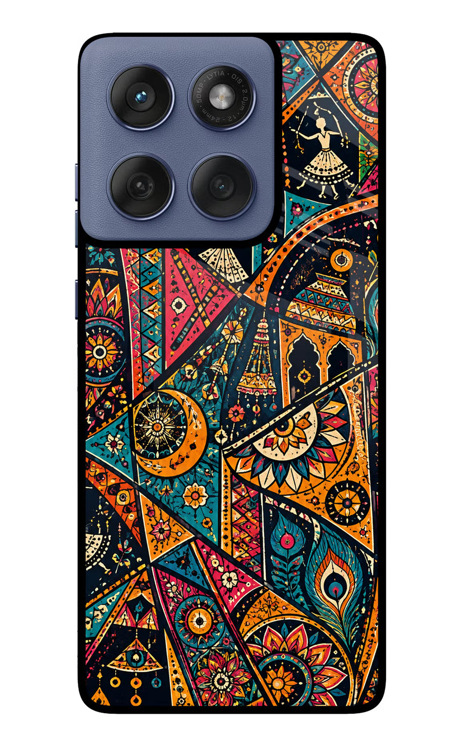 Folk Print Moto Edge 60 Fusion Back Cover, Metal case