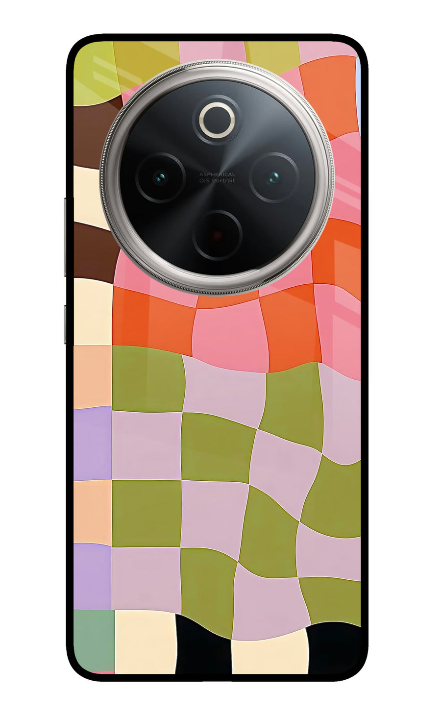 Wavy Grid Vivo T4 5G Back Cover, Metal case