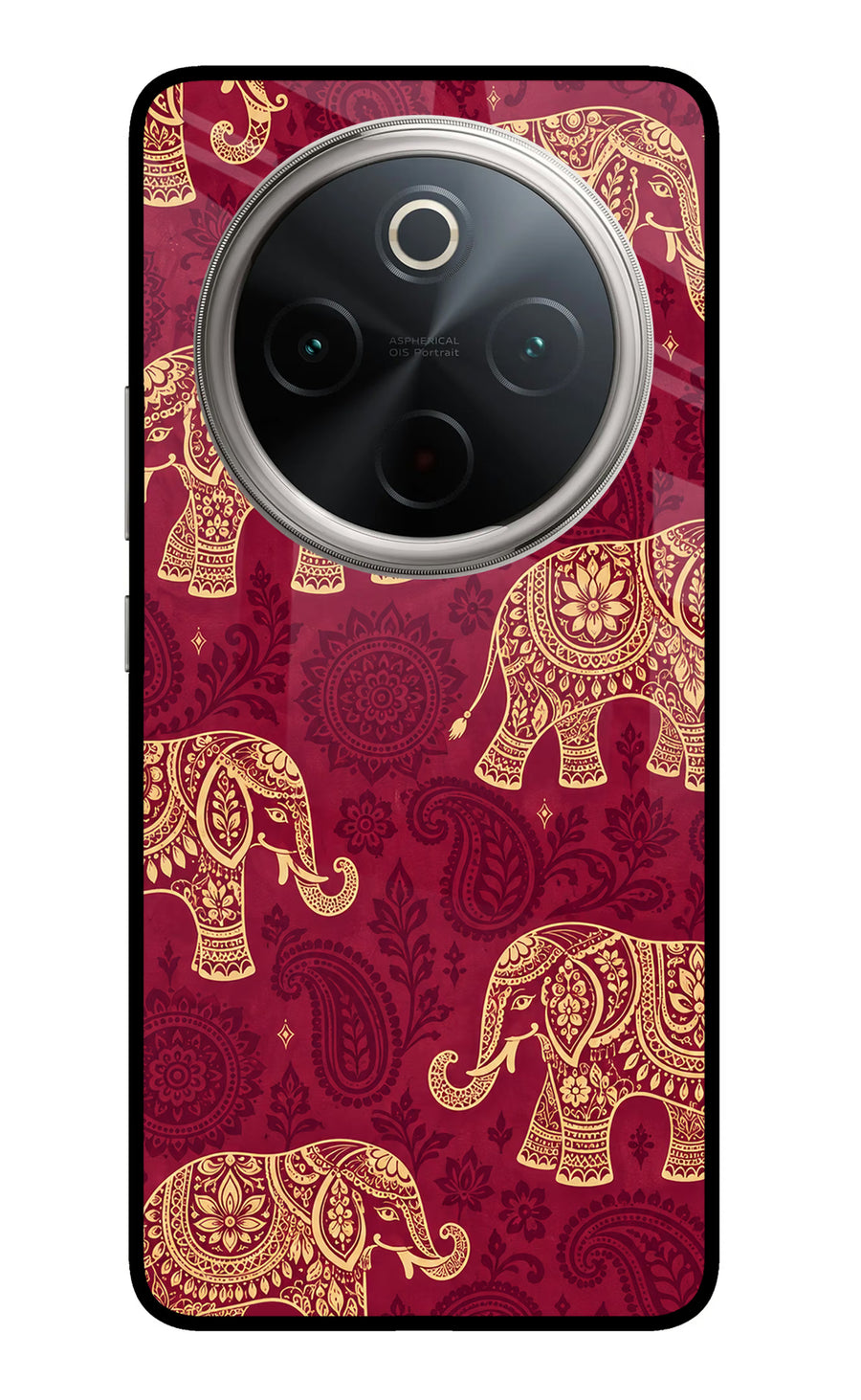 Maroon Elephant Vivo T4 5G Back Cover, Metal case