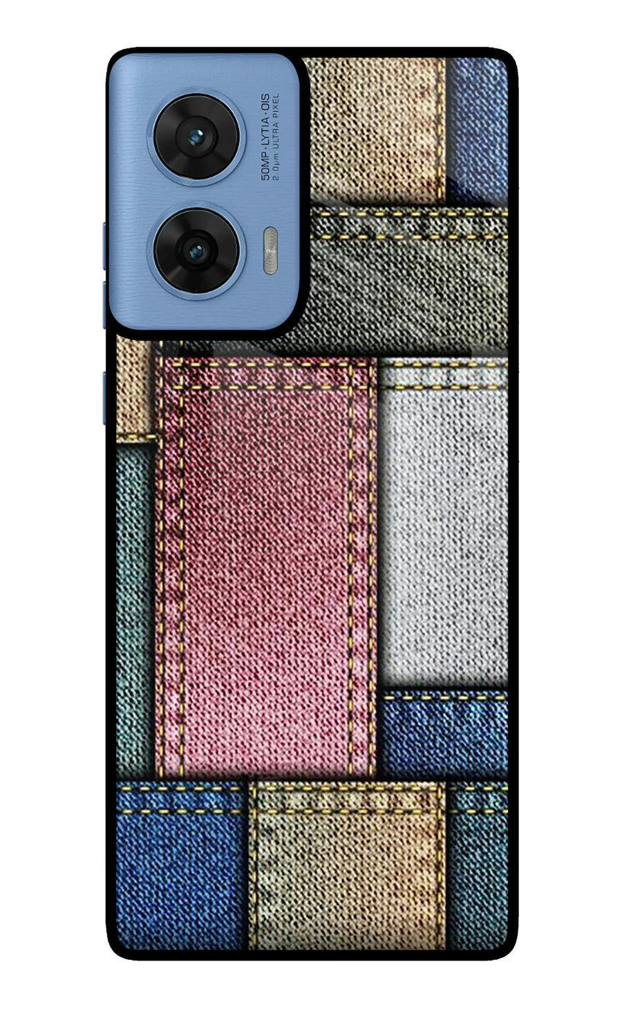 Multicolor Jeans Moto G96 5G Back Cover, Metal case