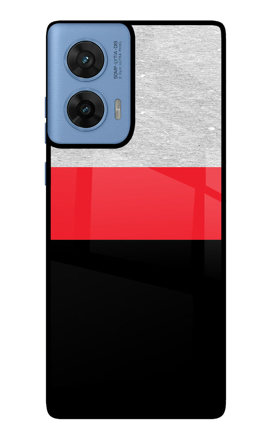 Tri Color Pattern Moto G96 5G Back Cover, Metal case