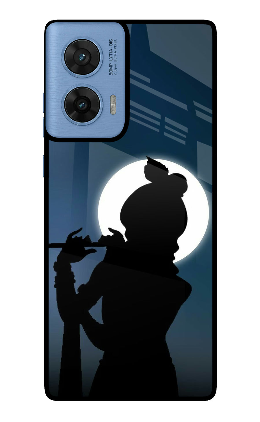 Shri Krishna Silhouette Moto G96 5G Back Cover, Metal case