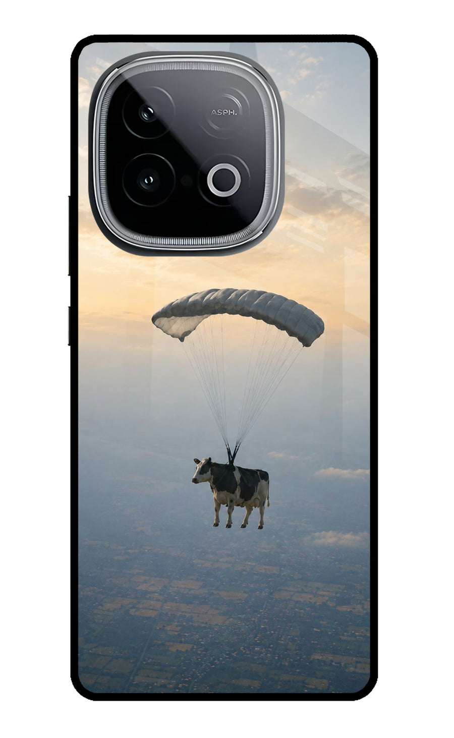 Skydiving Cow iQOO Neo 10 Back Cover, Metal case